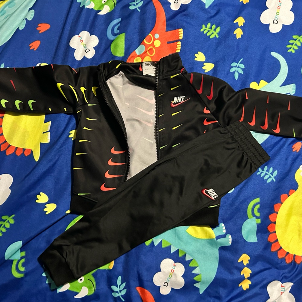 Nike Black and Multicolor Track Suit